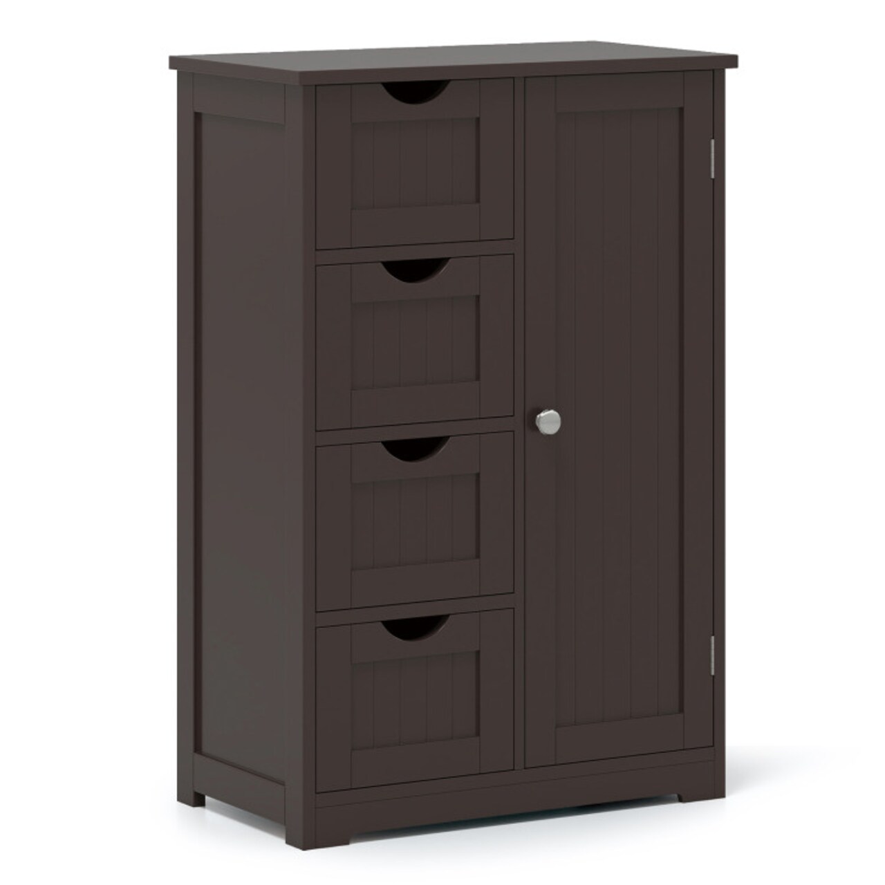 Modern MDF Storage Cabinet with 4 Drawers and Adjustable Shelf Ideal for Bathroom or Bedroom